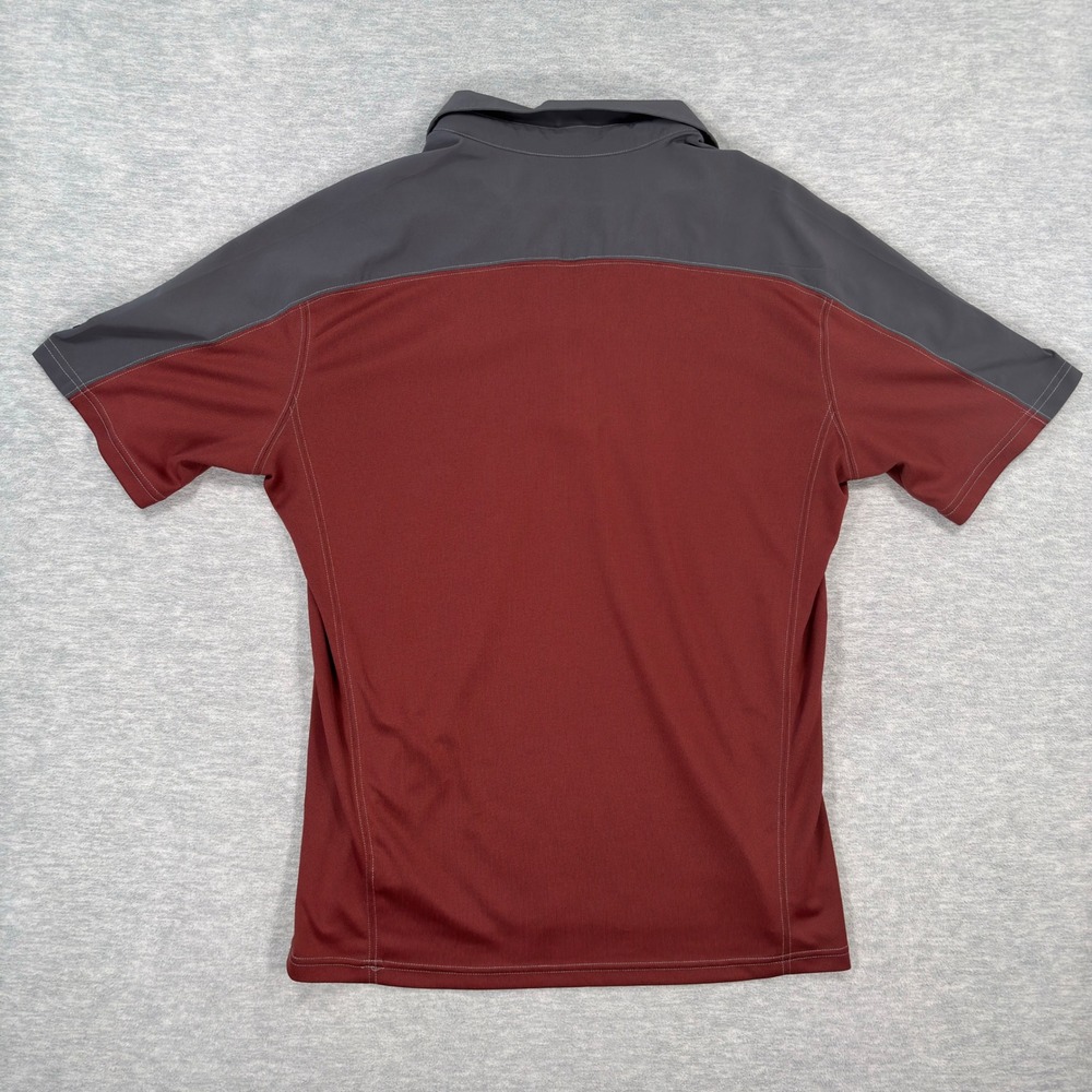 Kuhl Mens Quarter Zip Short Sleeve Shirt Burgundy Grey CoffeeSyc Hiking Large - Picture 5 of 7